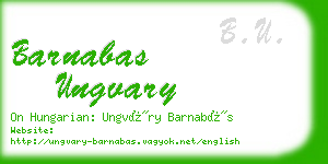 barnabas ungvary business card